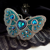 Pearl Art Gallery Original Design Pearl Embroidery (Blue Color Disc) Brooch Family Crystal Sweater Chain Material Package Video Tutorial