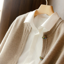 MAJE DVAWN ADVANCED SENSES CASHMERE KNIT CARDIGAN 2021 NEW ROUND-COLLAR SWEATER JACKET
