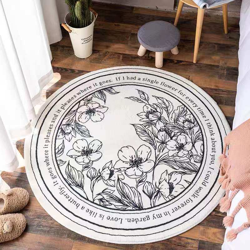 Nordic light luxury carpet living room coffee table round floor mat cloakroom dresser bedroom French ins style bedside blanket