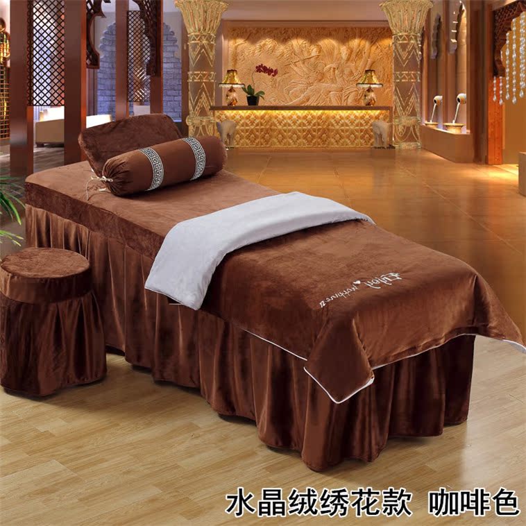 Tinh Beauty khăn trải giường gia đình bốn châu Âu cao cấp nhung giường massage ấm dày là trong bộ tùy chỉnh của bông đơn giản - Trang bị tấm bộ ga giường spa
