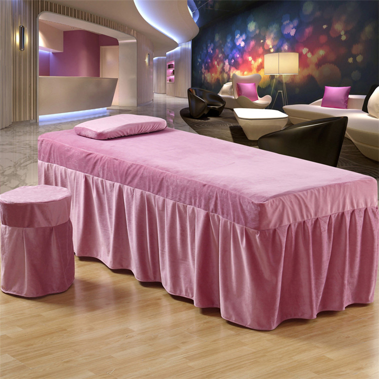 Tinh Beauty khăn trải giường gia đình bốn châu Âu cao cấp nhung giường massage ấm dày là trong bộ tùy chỉnh của bông đơn giản - Trang bị tấm bộ ga giường spa