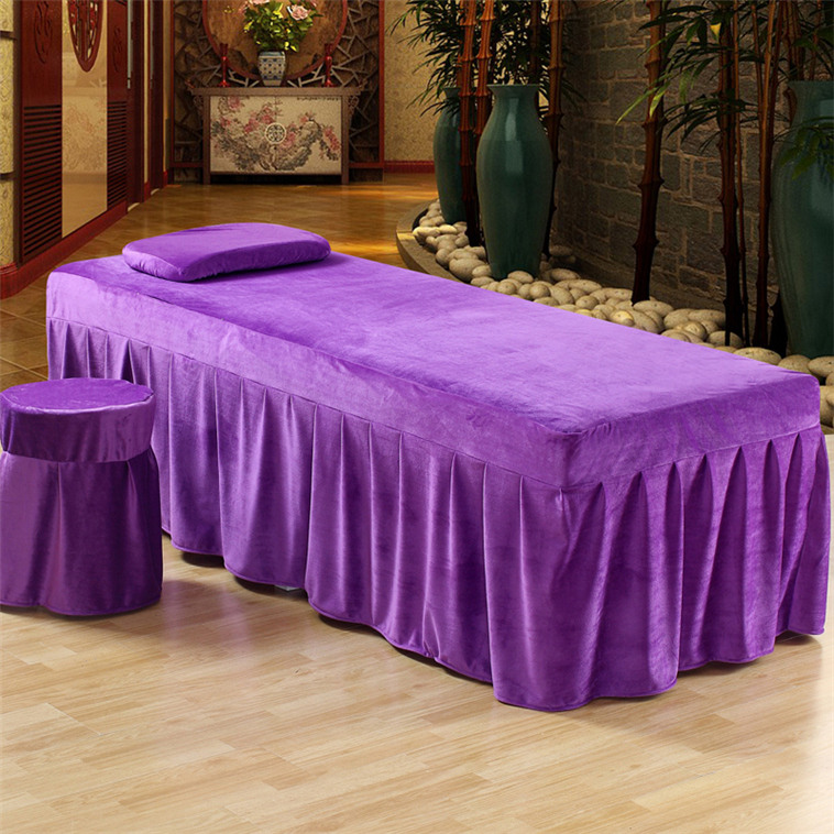 Tinh Beauty khăn trải giường gia đình bốn châu Âu cao cấp nhung giường massage ấm dày là trong bộ tùy chỉnh của bông đơn giản - Trang bị tấm bộ ga giường spa
