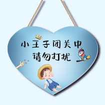 Childrens room Boy little Prince bedroom Please knock on the door Placard Creative room door wall decoration Listing small pendant