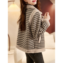 MALCENL KLON Xiaoxiang style short commuter coat for women 2024 winter new houndstooth thickened quilting