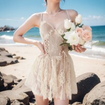 lulu cozy I would like to call it the ceiling of pure desire~ One-piece French style ins simple elegant and fresh swimsuit