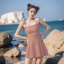 lulu cozy comfortable and fashionable: Internet celebrity style new conservative hot spring summer one-piece swimsuit for women