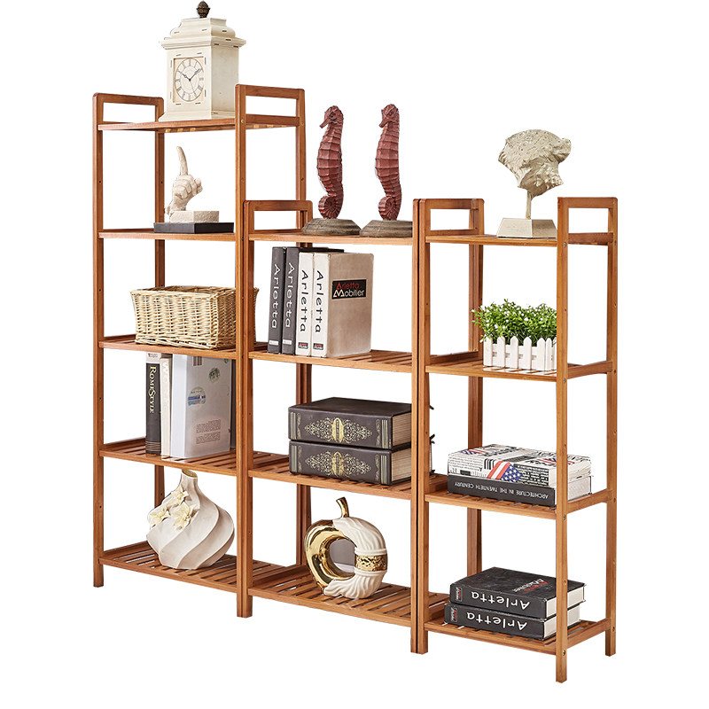 Bamboo multi-layer storage rack floor-to-ceiling storage rack simple rack solid wood rack creative waterproof rack rack