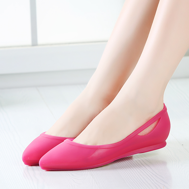 Giày búp bê đế bằng - giày nữ màu hồng dễ thương, thoải mái- giày y tá chuyên dụng- giày nhựa nữ 