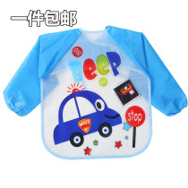 Spring and summer new breathable waterproof baby childrens clothes baby long sleeve clothes baby waterproof cover wash paint clothes