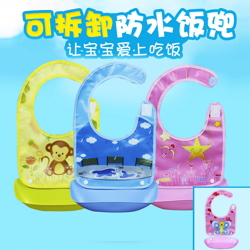 EVA bib can be removed and cleaned baby bib imitation silicone three-dimensional saliva towel newborn meal pocket three-dimensional saliva towel