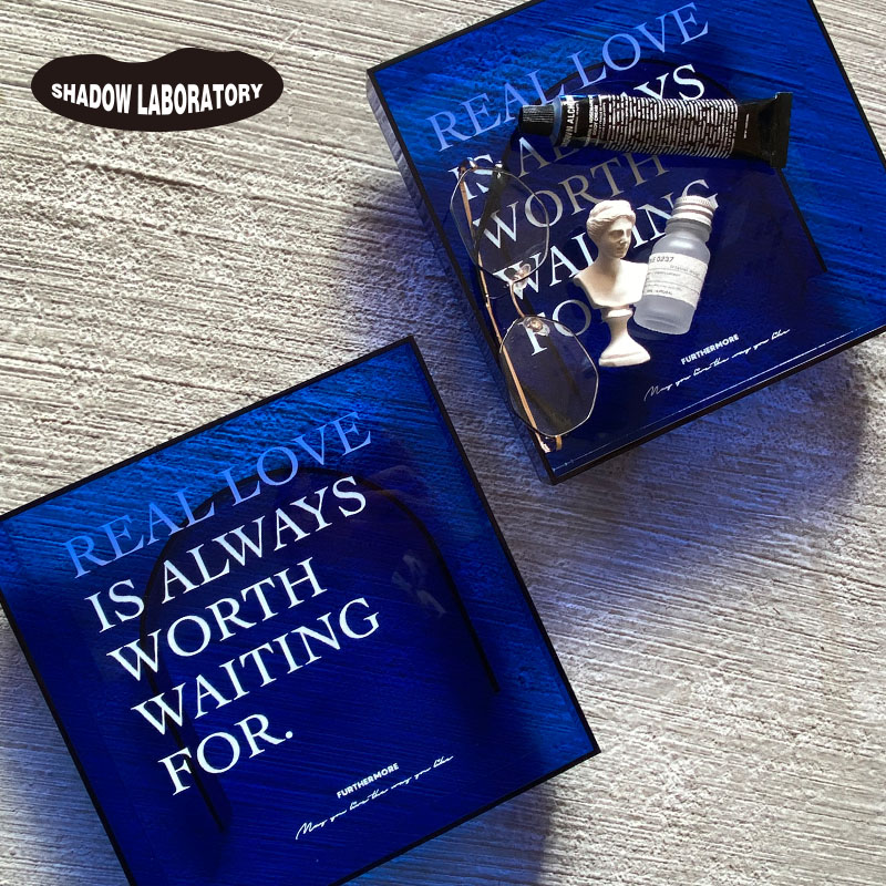 Ins wind Klein blue storage box tray simple household sundries acrylic storage tray storage desktop magazine