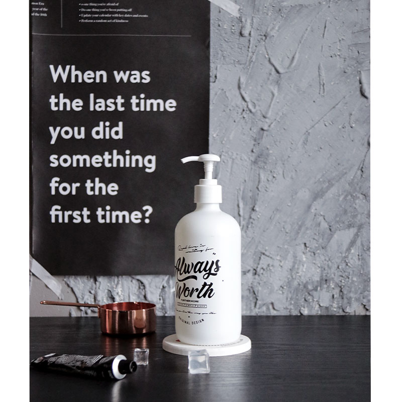 Nordic ins wind shampoo moisture bottling original frosted white pressed glass bottle to replace large-capacity hand sanitizer bottle