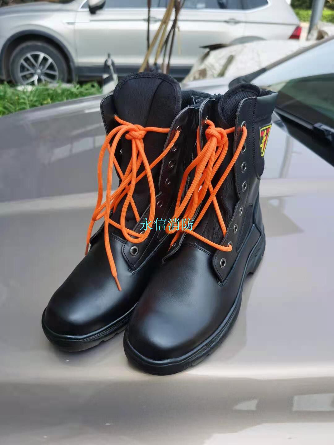 Fire rescue and rescue boots Men's genuine leather ladle head anti-fireman Army boots anti-piercing and safety protection boots-Taobao