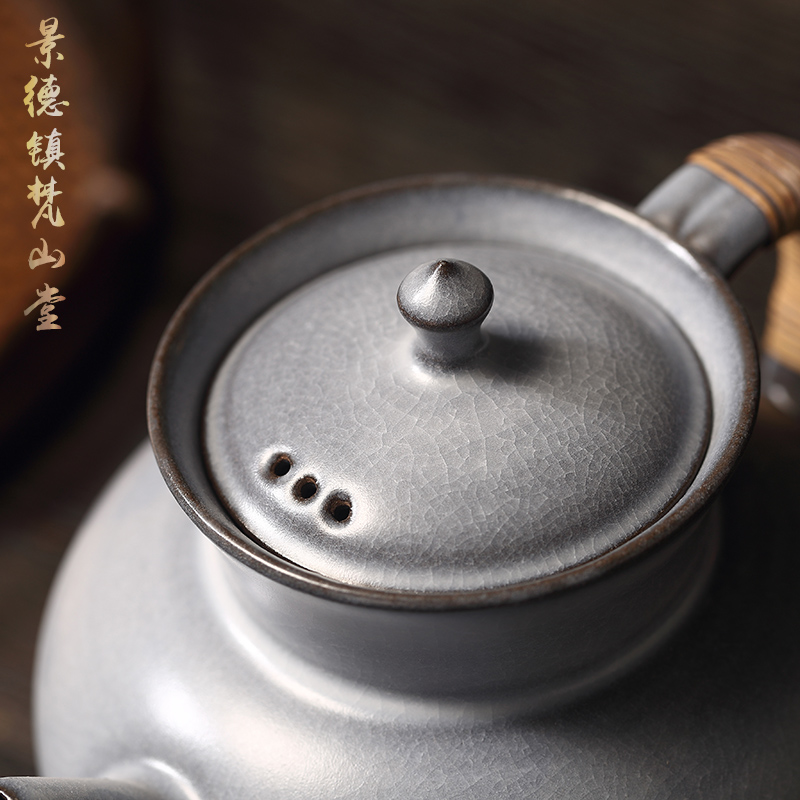 Jingdezhen Vatican rock hall soda glaze large teapot manual old mud teapot kung fu tea set piece of clay POTS