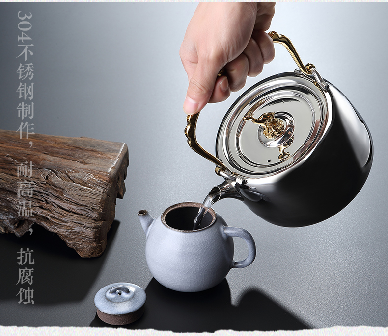 Taiwan Long Yin lent large filter girder make tea pot stainless steel teapot high - capacity household can be boiled tea kettle