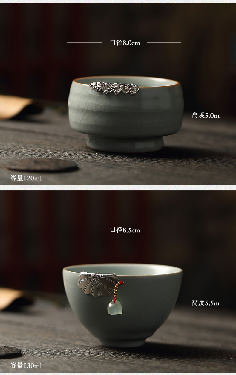 FengZiKai slice your up manually your up sample tea cup silver square cup single individual CPU master cup ceramic cups