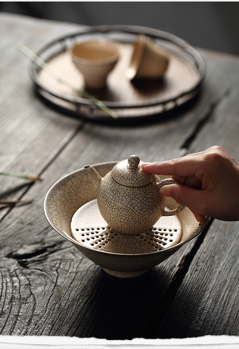 Jingdezhen TaoMingTang soda glaze household utensils manual white clay pot bearing dry mercifully water saucer pot to open the image