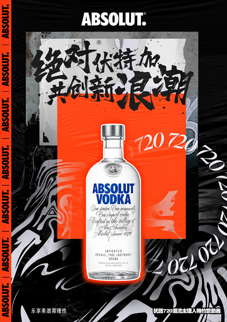 瑞典进口 ABSOLUT 经典原味 绝对伏特加 500ml 图1