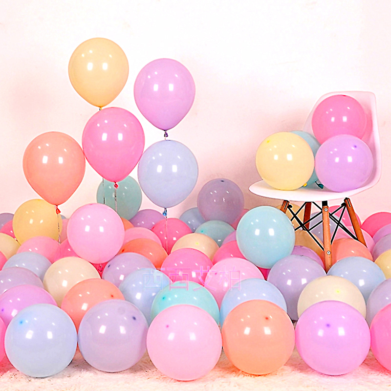 Thicken non-toxic Macaron balloon color children's age scene arranged wedding room decorated balloon wholesale