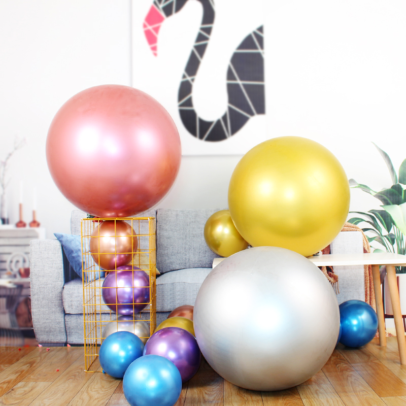 18 inch oversized thickened metallic color balloon opening decoration Birthday party party body activity bar burst balloon