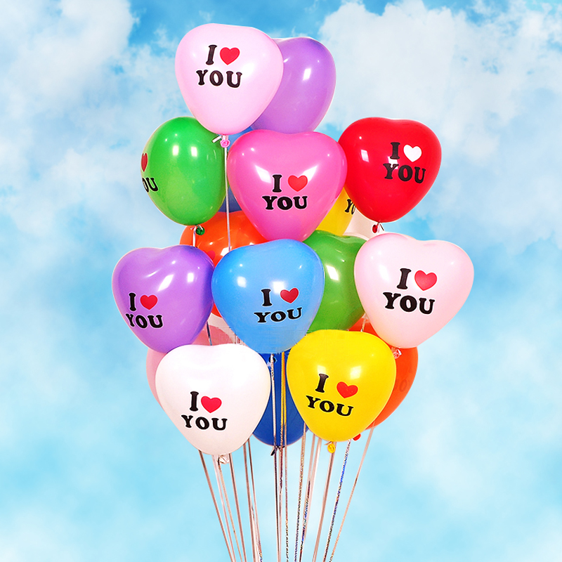 Love-shaped printed Valentine's Day Peach heart shaped balloon Birthday party Engagement gift confession romantic atmosphere scene decoration