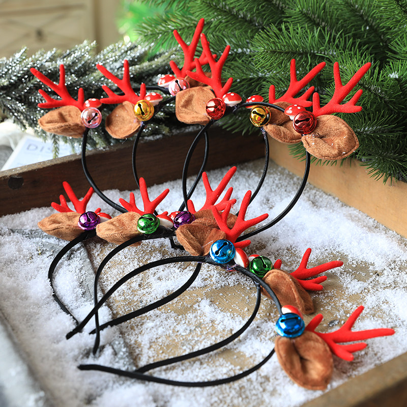 Sen Department Christmas head buckle adult children's bell gift event props Christmas decorations red Christmas hat