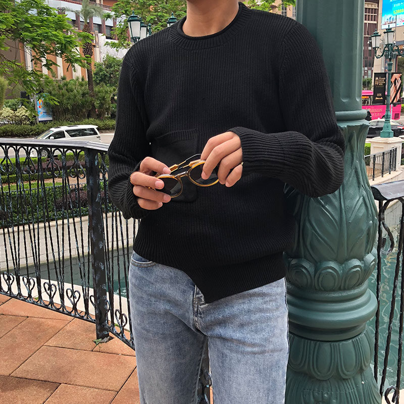 Brother Spring and Autumn Men's Custom Sweater Design Knitted Sweater with Korean Chic Current Round