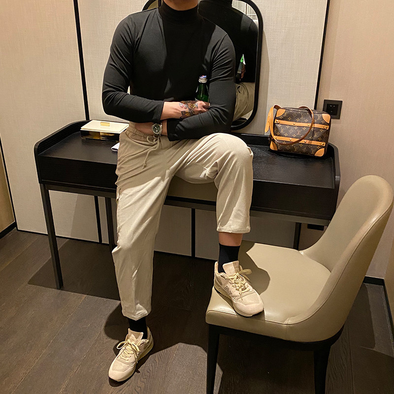 Brother Fall and Winter Men Classic Sleeve T - shirt with comfortable skin and warm half - tall tide