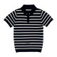 Summer classic retro contrast striped slim men's T-shirt short-sleeved light mature youth high-end business polo shirt for men