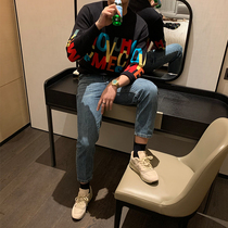 BROTHER autumn and winter mens round neck letter jacquard sweater 2020 fashion youth trend sweater