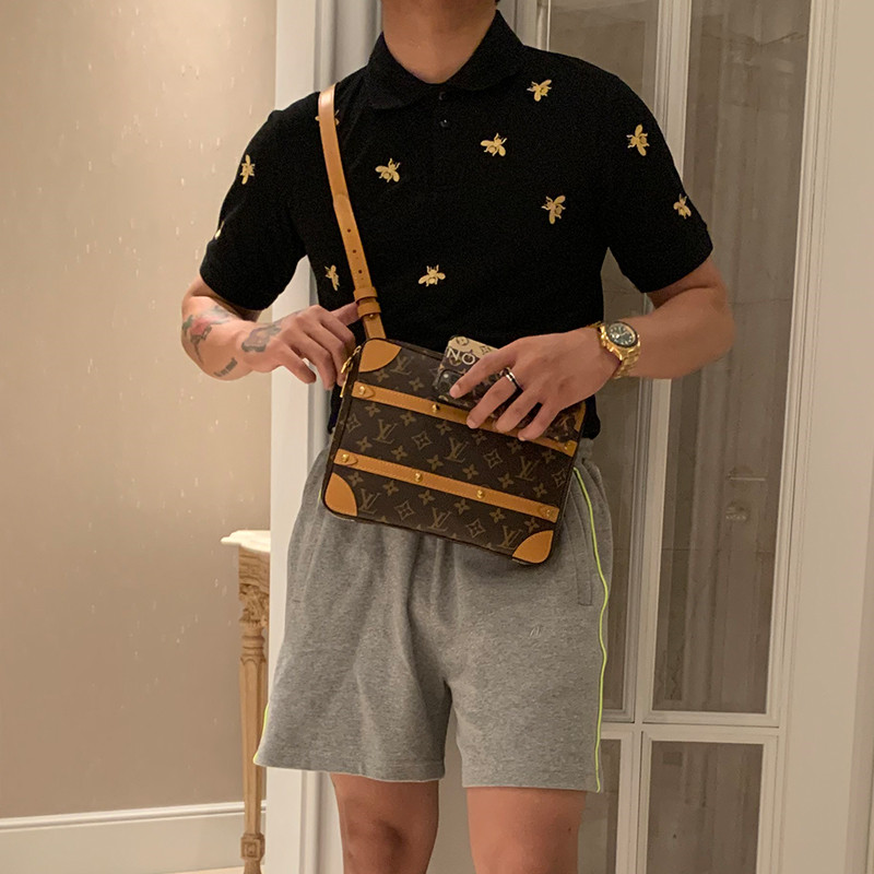 BROTHER Men's Summer Gold Bee embroidery POLO Short sleeve 2021 Luxury temperament LAPEL T-shirt top