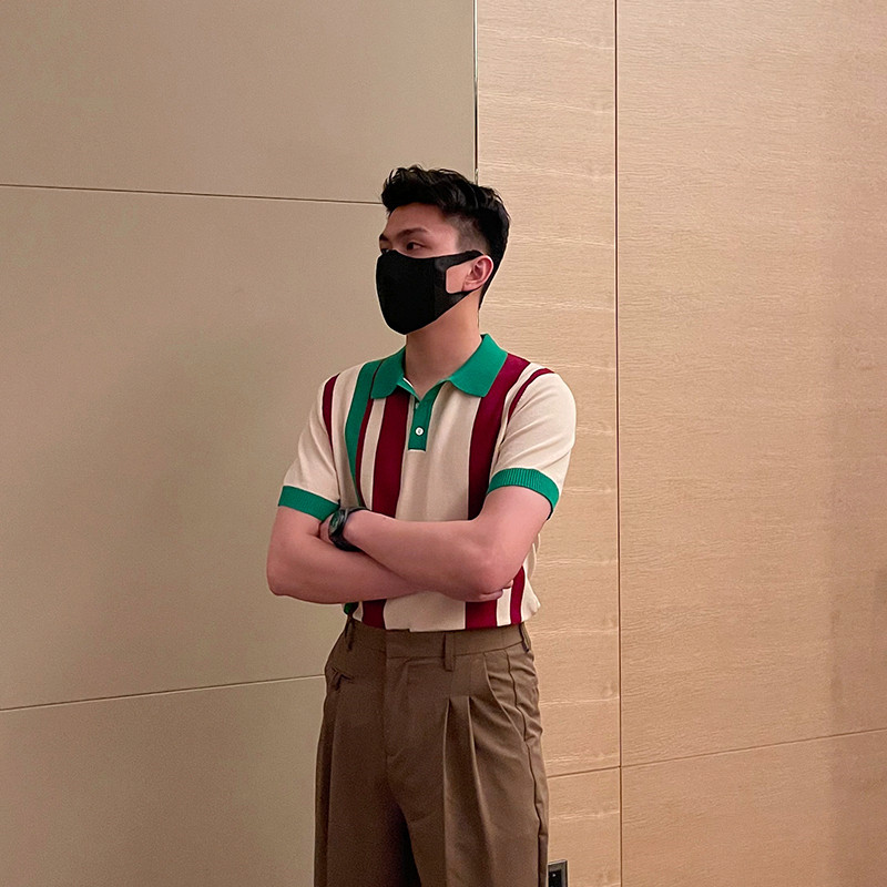 Light wind-tied short sleeve men summer new products popular light breathable comfort cotton line temperament polo shirt men