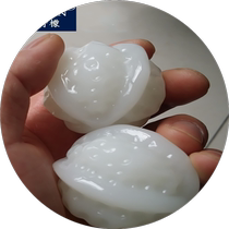 Xinjiang seed material Hetian jade white jade walnut hand piece jade walnut fitness ball mutton fat white jade hand toy piece