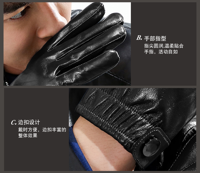 Gants pour homme      en peau de mouton - Ref 2782688 Image 21