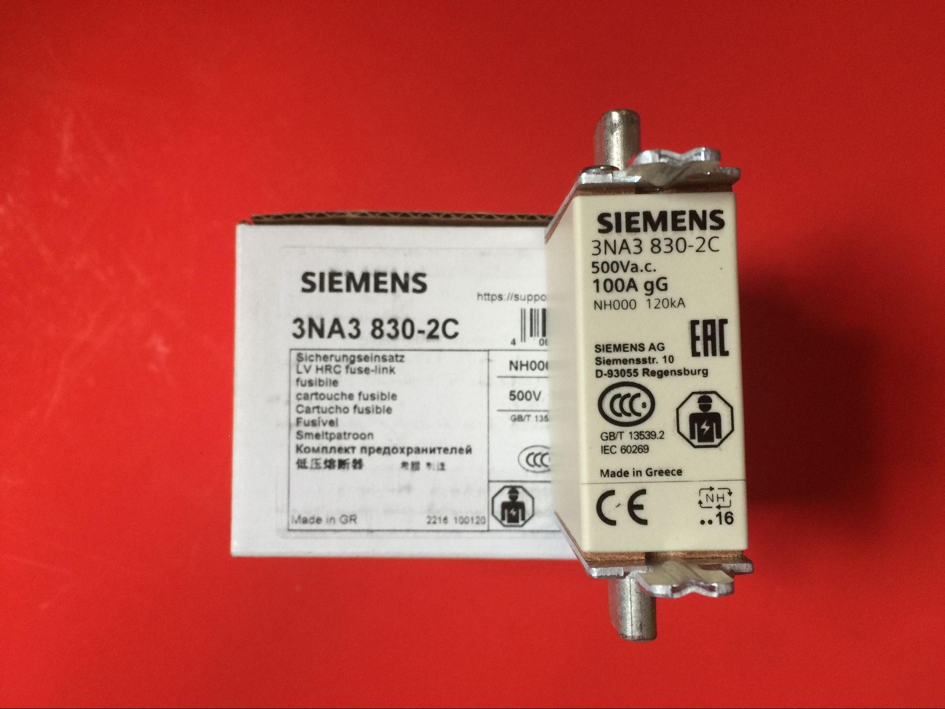 3NA3830-2C 100A fuse low voltage fuse