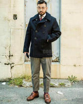  BUZZ RICKSON NISSAN 36OZ HEAVY WOOL COAT NAVY 740 SPOT BR11554