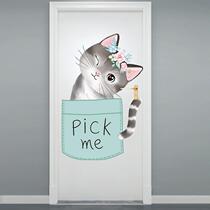 Door breakage shelter sticker creative room personality Tonic Door Caves holes Hole Doors Decorated with Painted Shade and Ugly Little Pattern