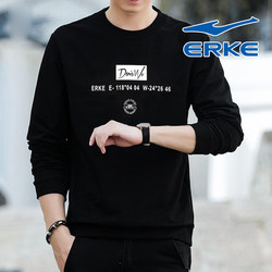 Hongxing Erke Pullover Sweater Round Neck Men's Casual Print Simple Thickened Solid Color Men's Top Long Sleeve Men