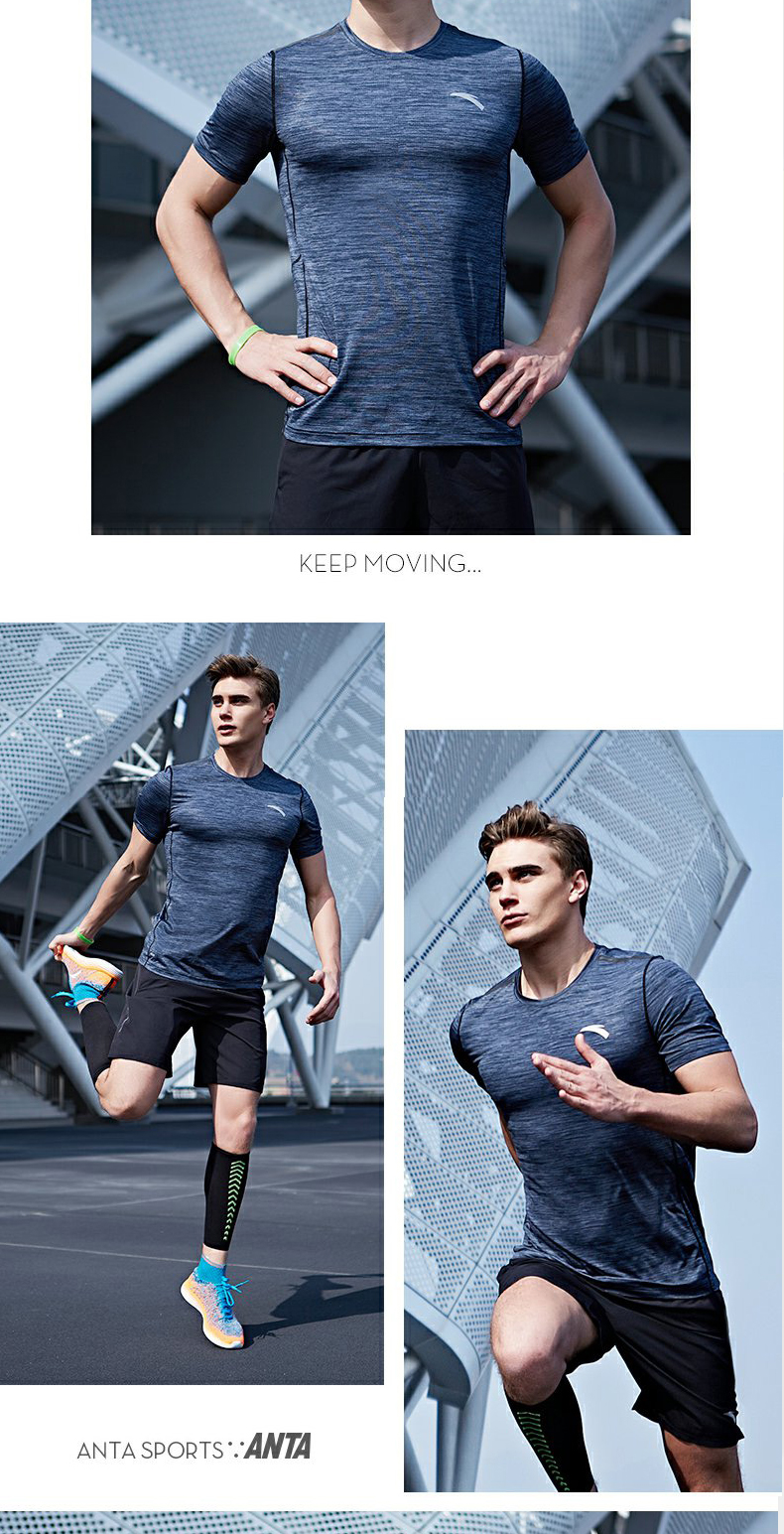 Anta ngắn tay nam 2018 mùa hè mới T-Shirt thể thao thoáng khí nửa tay thoải mái quần áo ve áo vòng cổ từ bi người đàn ông áo tanktop