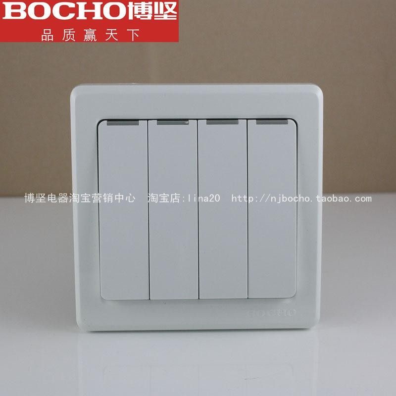 BOCHO Bojian switch socket 86 four open single control switch 86 four single control switch 4 open single control