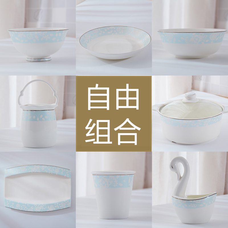 Think hk to ipads porcelain tableware dishes suit bulk, Korean dish bowl of diy and tie - in combination of household tableware suit