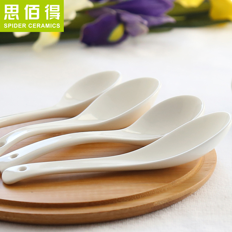 Think hk to tangshan ipads porcelain tableware pure white small spoon, spoon, ceramic spoon run small spoon, pony