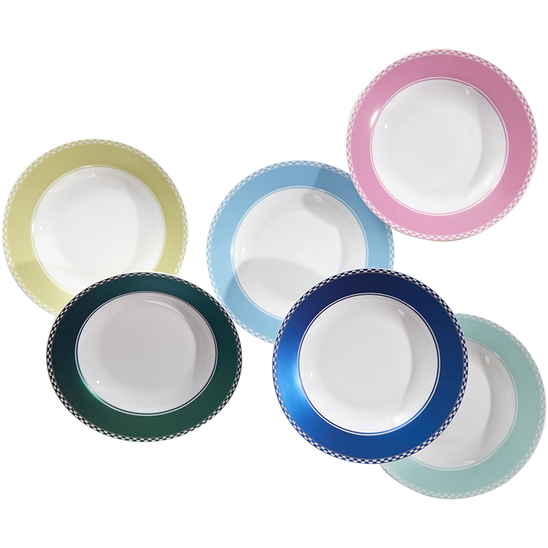 Marca 0 home the dragon tableware creative dishes FanPan ceramic plates 8 inches round ipads China deep soup plate