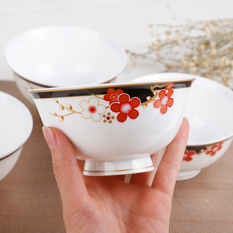 Think hk to ipads porcelain rice bowls 4.5 inch tall bowl of adult Chinese household eat bowl ceramic tableware suit