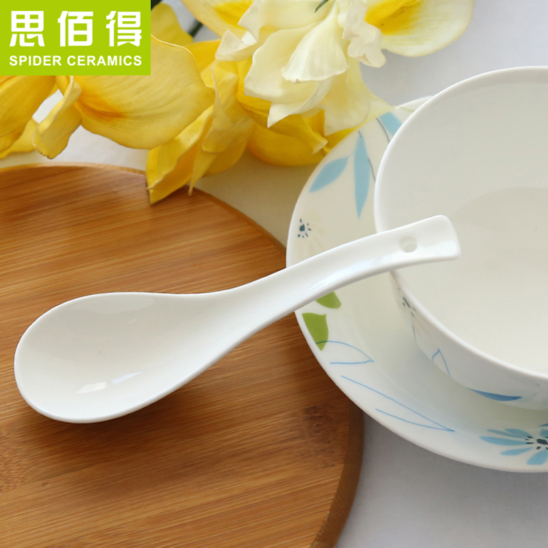 Think hk to tangshan ipads porcelain tableware pure white small spoon, spoon, ceramic spoon run small spoon, pony