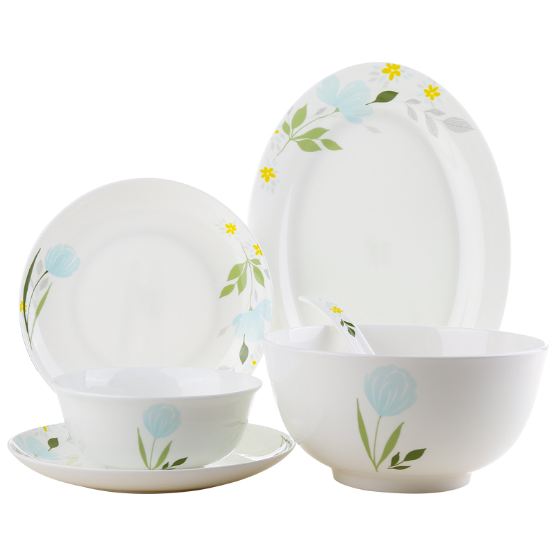 Think hk to 58 skull porcelain tableware suit dishes tangshan spoon Korean wedding gifts household ceramic plate