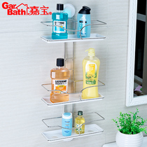 Garbo powerful suction cup three-story bathroom rack Kitchen Bathroom stainless steel storage rack storage rack