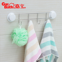 Garbo suction type 4 adhesive hook kitchen nail-free wall stainless steel row hook toilet coat hook bathroom large adhesive hook