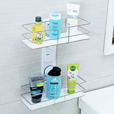 Garbo suction cup bathroom shelf wall hanging layer rack cosmetic room corner rack kitchen storage rack