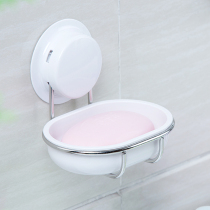 Garbo suction cup soap box bathroom wall-mounted non-hole drain soap box fashion creative stainless steel soap box holder